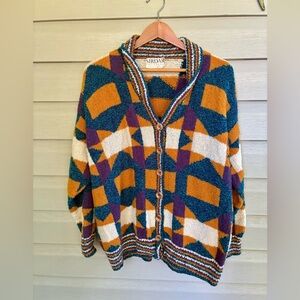 Vintage 90s SIRDAR handknit grandpa cardigan